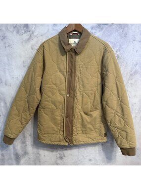 The Normal Brand Quilted Jacket Mens Medium M Brown Full Zip Insulated